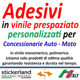 Adesivi in vinile prespaziato personalizzati