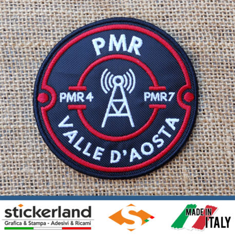 Toppa Patch ricamata personalizzata del progetto PMR446 regione Valle d'Aosta